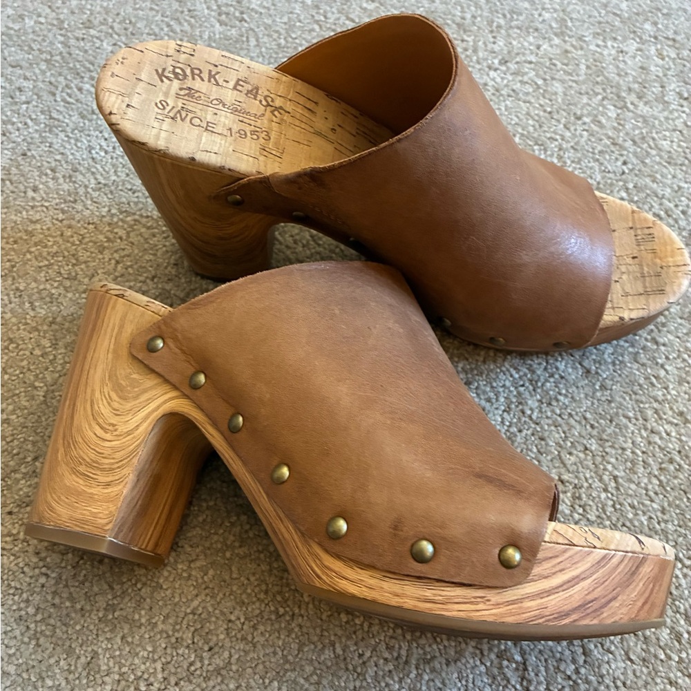 Kork-Ease Danika Platform Sandals Leather Studded Clogs